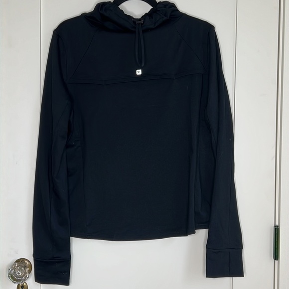 🛍️New Fabletics⚡️Black Lace Cinch Cowl Neck Jolie Sweatshirt Pullover Jacket L - Picture 6 of 8